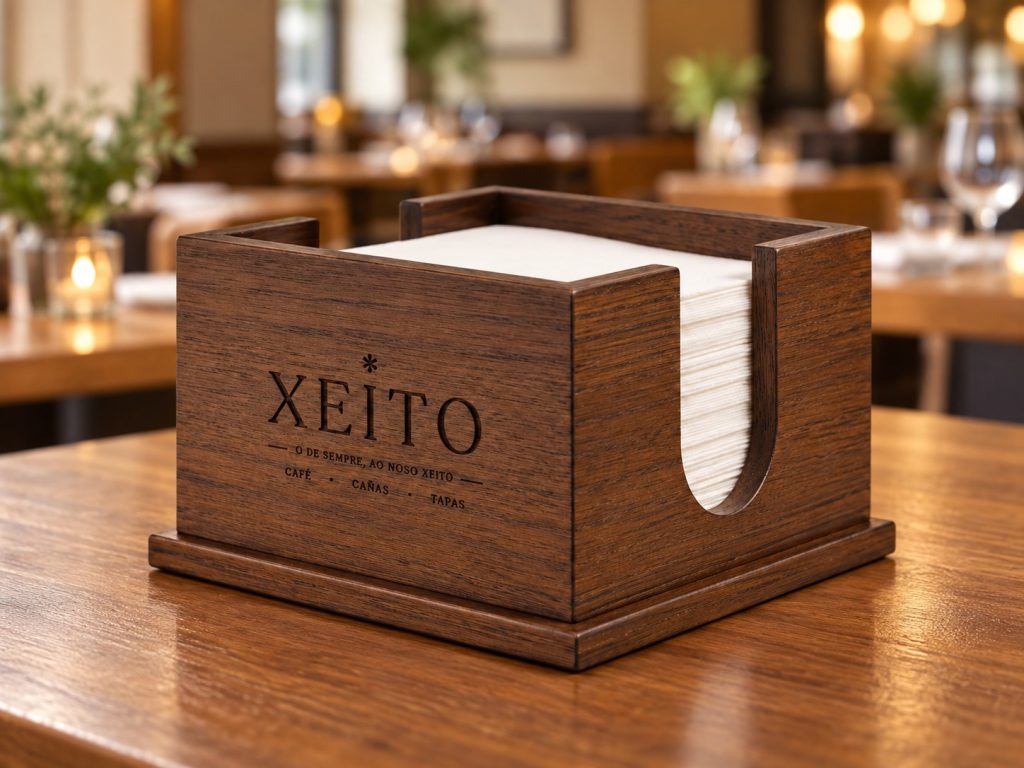 Servilletero personalizado de madera modelo Ventana